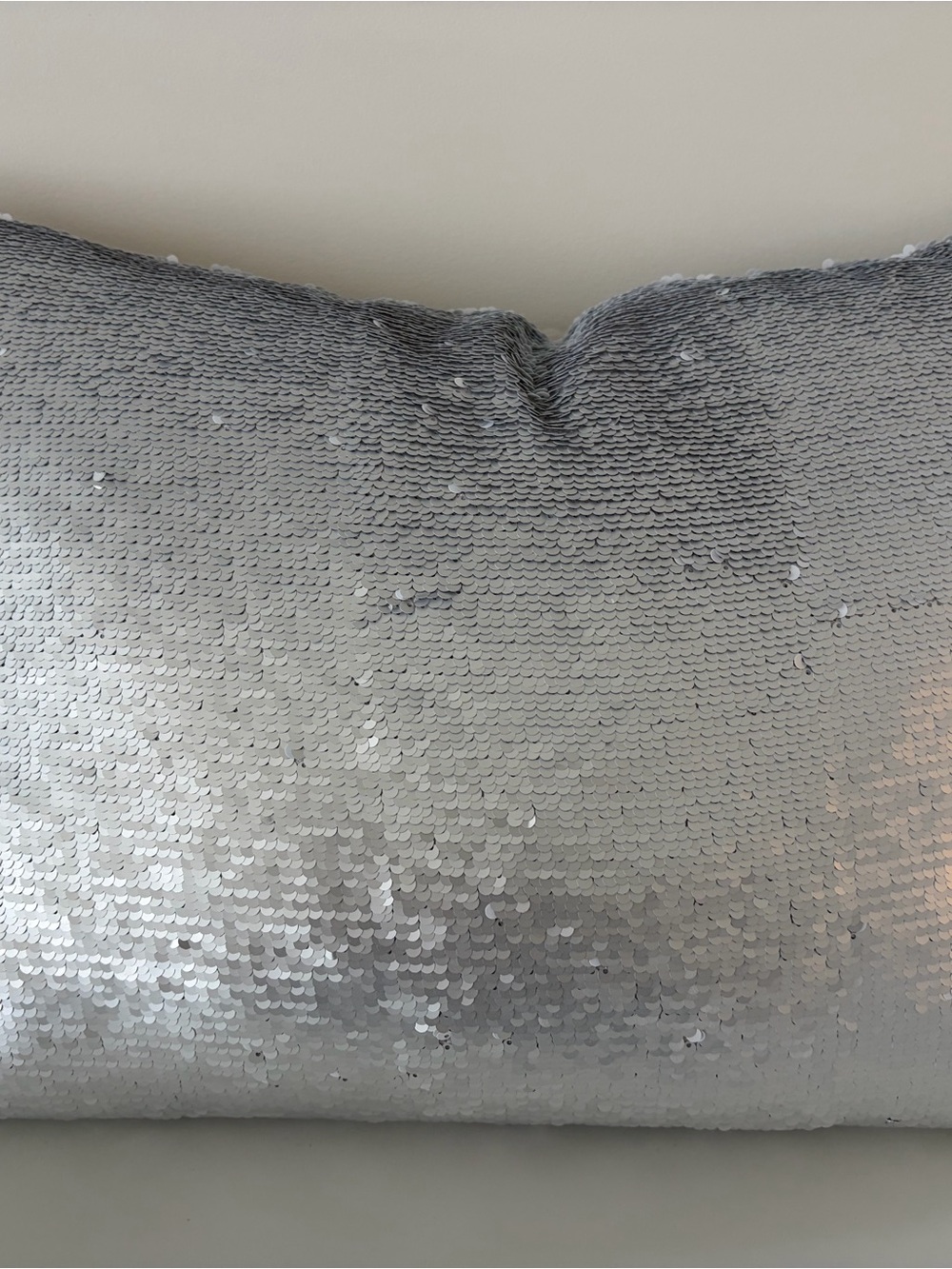 Vionnet Silver Sequined Lumbar Pillow w down insert
